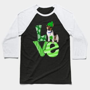 Lover Rat Terrier Dog Lucky Shamrock Happy St Patrick's Day Baseball T-Shirt